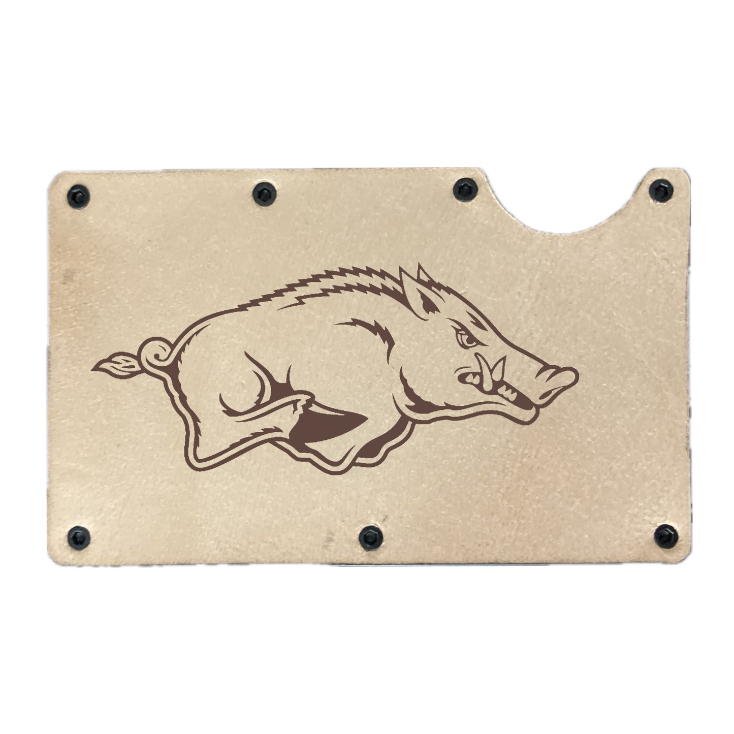 Razorbacks leather ridge wallet cover