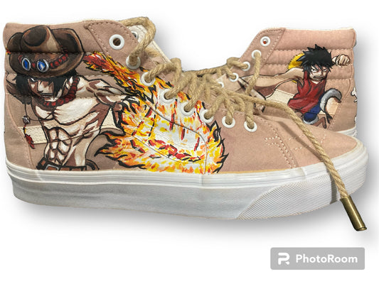 One Piece Luffy & Ace custom SK8 High